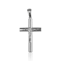 обзорное фото Крестик в белом золоте 026472  Золотые крестики