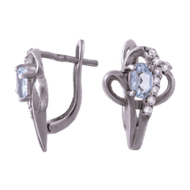 обзорное фото Серебряные серьги с топазом 4755  Серебряные серьги с камнями