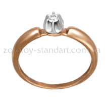 обзорное фото Золотое кольцо с бриллиантом 11766  Золотые кольца для помолвки с бриллиантом