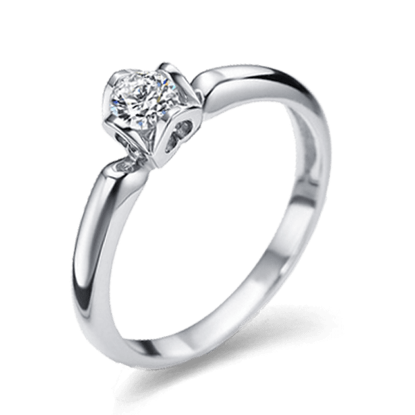 Помолвочное кольцо Сердце с бриллиантом из белого золота 024514 детальное изображение ювелирного изделия Золотые кольца для помолвки с бриллиантом