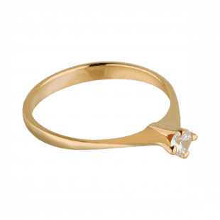 Золотое кольцо с фианитом 1,1,1315 детальное изображение ювелирного изделия Золотые кольца для помолвки с цирконием Золотое кольцо с фианитом 1,1,1315 детальное изображение ювелирного изделия Золотые кольца для помолвки с цирконием