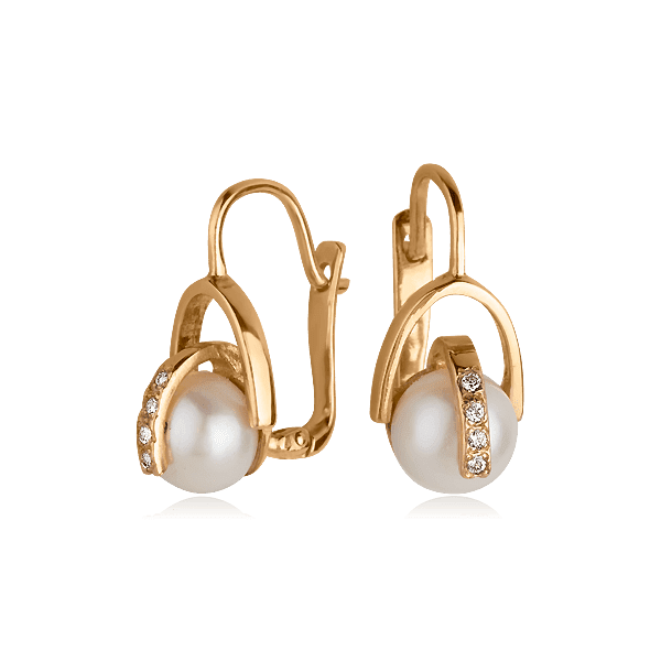 Золотые серьги с жемчугом и фианитами на английском замке 522910 детальное изображение ювелирного изделия Золотые серьги с жемчугом Золотые серьги с жемчугом и фианитами на английском замке 522910 детальное изображение ювелирного изделия Золотые серьги с жемчугом