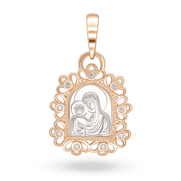 Золотая ладанка с фианитами 029164 детальное изображение ювелирного изделия Золотые подвески иконки Золотая ладанка с фианитами 029164 детальное изображение ювелирного изделия Золотые подвески иконки