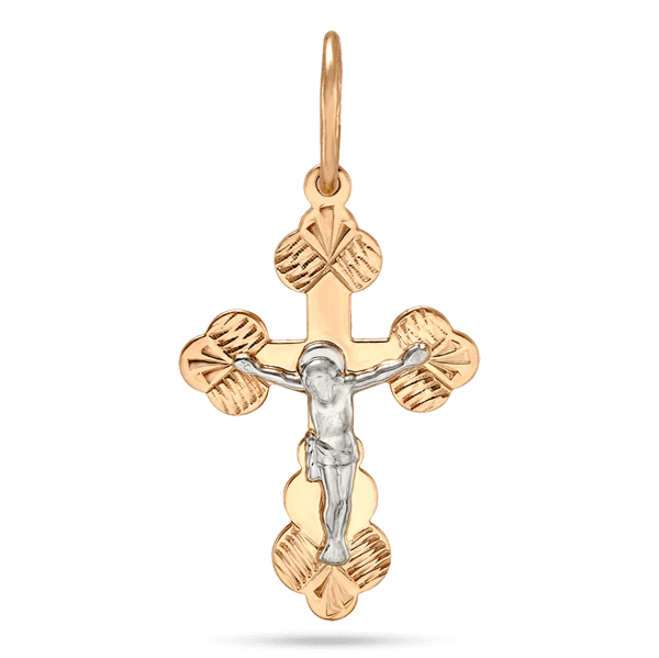 Золотой крестик с распятием 036587 детальное изображение ювелирного изделия Детский золотой крестик