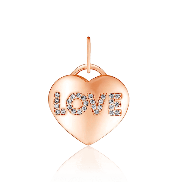 Золотой подвес в виде сердца Love 033330 детальное изображение ювелирного изделия Золотые подвески сердечка Золотой подвес в виде сердца Love 033330 детальное изображение ювелирного изделия Золотые подвески сердечка