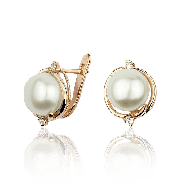 Золотые серьги с жемчугом 538206 детальное изображение ювелирного изделия Золотые серьги с жемчугом