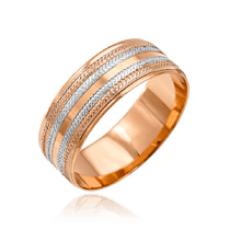 обзорное фото Модное обручальное кольцо золотое с алмазной гранью 036746 Золотые кольца обзорное фото Модное обручальное кольцо золотое с алмазной гранью 036746  Золотые кольца