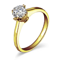 обзорное фото Помолвочное кольцо с бриллиантом из желтого золота 024551  Золотые кольца для помолвки с бриллиантом