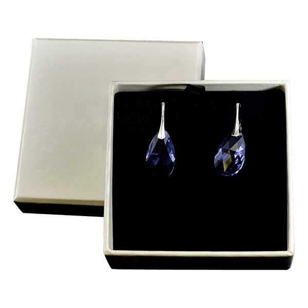 Серебряные серьги Голубой аметист с Кристаллами Сваровски 025987 фото Серебряные серьги Голубой аметист с Кристаллами Сваровски 025987 фото