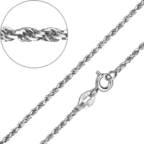 обзорное фото Серебряная цепочка с плетением форцатино напоминающая жгут или веревку на шпрингельном замке 040219  Серебряные колье