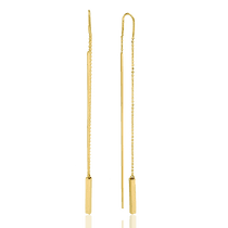 обзорное фото Серёжки протяжки из желтого золота 034027 Золотые серьги обзорное фото Серёжки протяжки из желтого золота 034027  Золотые серьги