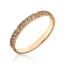 обзорное фото Золотое кольцо дорожка фианитов 028556  Золотые кольца с фианитом