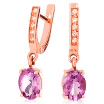 обзорное фото Золотые серьги с александритом 023468 Золотые серьги с александритом обзорное фото Золотые серьги с александритом 023468  Золотые серьги с александритом