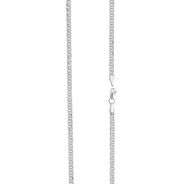 Ланцюжок в білому золоті з масивним міцним широким плетінням без вставок Ланцюжок в білому золоті з масивним міцним широким плетінням без вставок