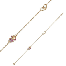 обзорное фото Золотой браслет для мамы Девочка и Сердечко с звездочкой 033787  Золотые браслеты