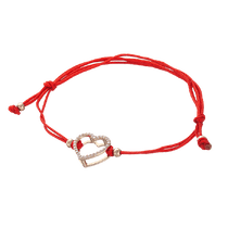 обзорное фото Браслет красная нить на запястье с золотом Сердце 032326 Красная нить с золотом обзорное фото Браслет красная нить на запястье с золотом Сердце 032326  Красная нить с золотом