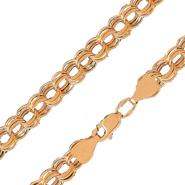 Цепочка из красного золота тройной Бисмарк 031922 детальное изображение ювелирного изделия Золотые цепочки плетение Бисмарк Цепочка из красного золота тройной Бисмарк 031922 детальное изображение ювелирного изделия Золотые цепочки плетение Бисмарк