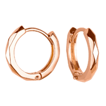 обзорное фото Золотые серьги кольца с алмазной гранью 037105  Золотые серьги кольца (конго) 