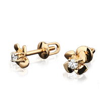 оглядове фото Сережки з червоного золота з діамантами 2111.0