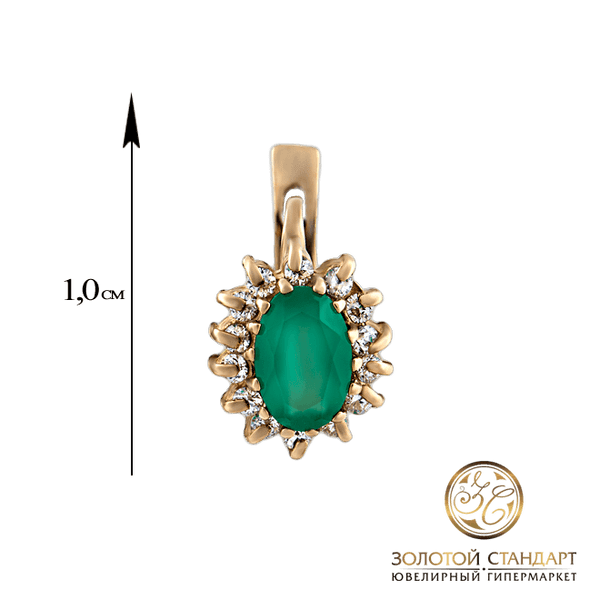 Золотые серьги с камнем халцедон Золотые серьги с камнем халцедон