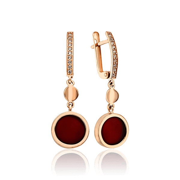 Золотые серьги подвески с эмалью Мишель 035317 детальное изображение ювелирного изделия Золотые серьги Золотые серьги подвески с эмалью Мишель 035317 детальное изображение ювелирного изделия Золотые серьги