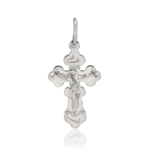 обзорное фото Серебряный православный крестик с распятием 037343  Серебряные подвески крестики