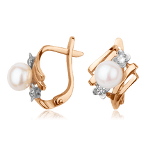 оглядове фото Золоті сережки з перлами 500706