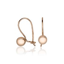 обзорное фото Золотые серьги Шарик 029216 Серьги без камней обзорное фото Золотые серьги Шарик 029216  Серьги без камней