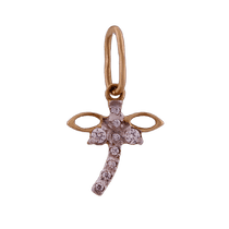 обзорное фото Золотой кулон Стрекоза с фианитами 62322 Золотые кулоны с фианитом обзорное фото Золотой кулон Стрекоза с фианитами 62322  Золотые кулоны с фианитом