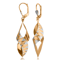 обзорное фото Золотые серьги 80341 Золотые серьги подвески обзорное фото Золотые серьги 80341  Золотые серьги подвески