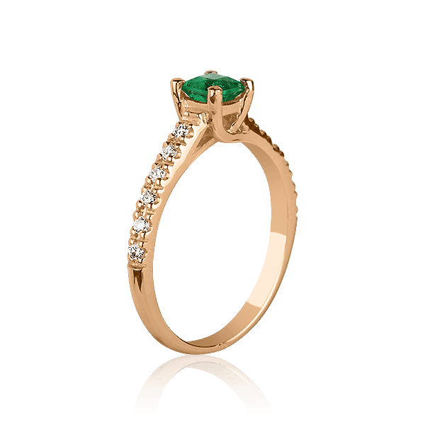 Золотое кольцо с изумрудом 027137 фото