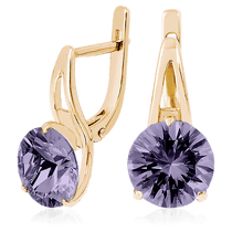 обзорное фото Золотые серьги с александритом 023614 Золотые серьги с александритом обзорное фото Золотые серьги с александритом 023614  Золотые серьги с александритом