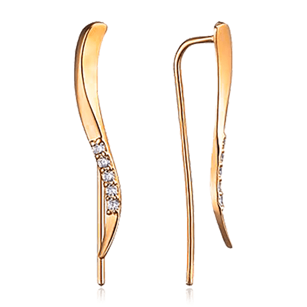 Золотые серьги кафы с фианитами 035845 детальное изображение ювелирного изделия Золотые серьги каффы Золотые серьги кафы с фианитами 035845 детальное изображение ювелирного изделия Золотые серьги каффы