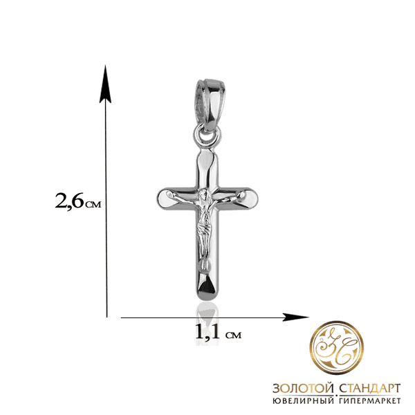 Крестик в белом золоте Крестик в белом золоте
