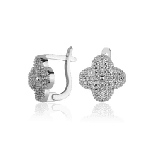 обзорное фото Серебряные серьги с фианитами 027936 Серебряные серьги с камнями обзорное фото Серебряные серьги с фианитами 027936  Серебряные серьги с камнями