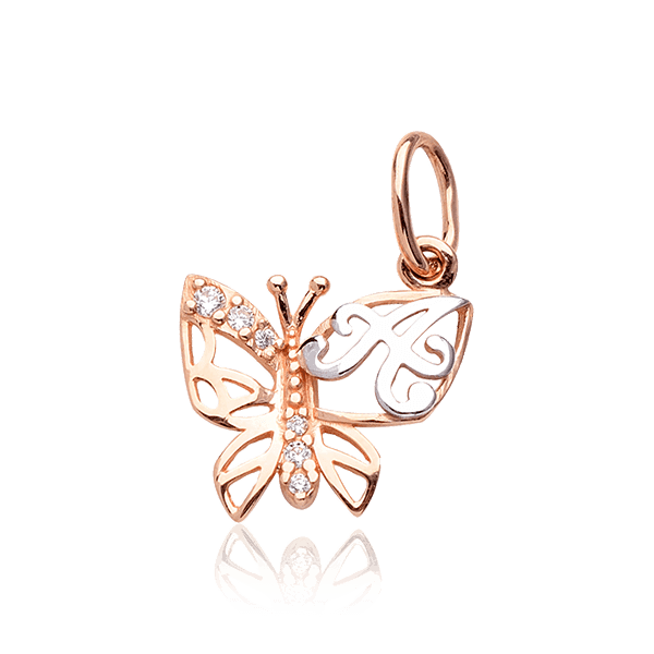 Золотой кулон Бабочка с буквой А 029609 детальное изображение ювелирного изделия Подвески буквы из золота Золотой кулон Бабочка с буквой А 029609 детальное изображение ювелирного изделия Подвески буквы из золота