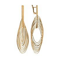 обзорное фото Золотые серьги 480028 Золотые серьги с английским замком обзорное фото Золотые серьги 480028  Золотые серьги с английским замком