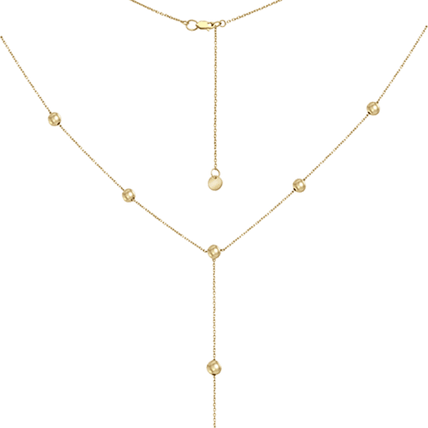 Колье-галстук из лимонного золота с шариками на карабине Колье-галстук из лимонного золота с шариками на карабине