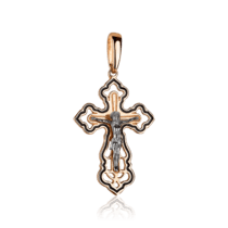 обзорное фото Золотой подвес Крест с эмалью 1,4,0799  Золотые крестики