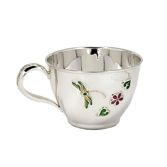 Серебряная детская чашка Стрекоза с эмалью 031856 детальное изображение ювелирного изделия Серебряные детские чашки Серебряная детская чашка Стрекоза с эмалью 031856 детальное изображение ювелирного изделия Серебряные детские чашки