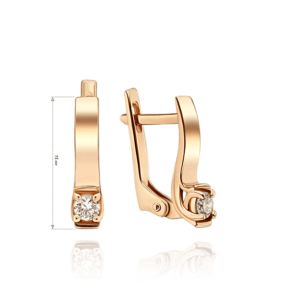 изысканные золотые серьги с бриллиантом изысканные золотые серьги с бриллиантом