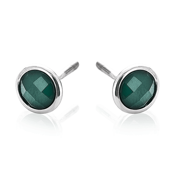 Сережки гвоздики золотые с зеленым опалом 033065 детальное изображение ювелирного изделия Золотые серьги Сережки гвоздики золотые с зеленым опалом 033065 детальное изображение ювелирного изделия Золотые серьги