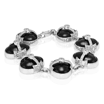 обзорное фото Массивный браслет с агатом в серебре 034560 Серебряные браслеты обзорное фото Массивный браслет с агатом в серебре 034560  Серебряные браслеты