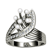 обзорное фото Кольцо из белого золота с жемчугом 320897 Золотые кольца с жемчугом обзорное фото Кольцо из белого золота с жемчугом 320897  Золотые кольца с жемчугом