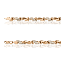обзорное фото Золотой браслет Ролекс женский с алмазной гранью 030231  Золотые браслеты