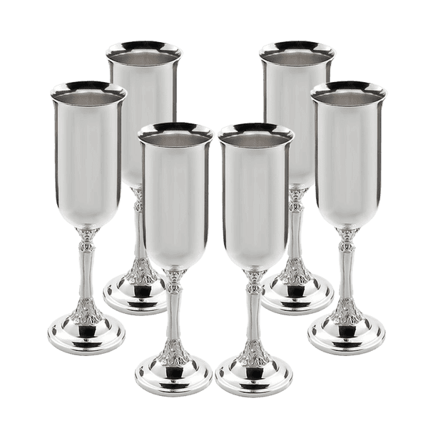 Набор бокалов для шампанского 6 шт из серебра 925 пробы 036425 детальное изображение ювелирного изделия Наборы столового серебра Набор бокалов для шампанского 6 шт из серебра 925 пробы 036425 детальное изображение ювелирного изделия Наборы столового серебра