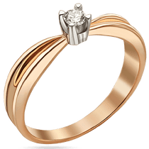 обзорное фото Кольцо помолвочное с бриллиантом в красном и белом золоте 585 пробы 039657 Золотые кольца для помолвки с бриллиантом обзорное фото Кольцо помолвочное с бриллиантом в красном и белом золоте 585 пробы 039657  Золотые кольца для помолвки с бриллиантом