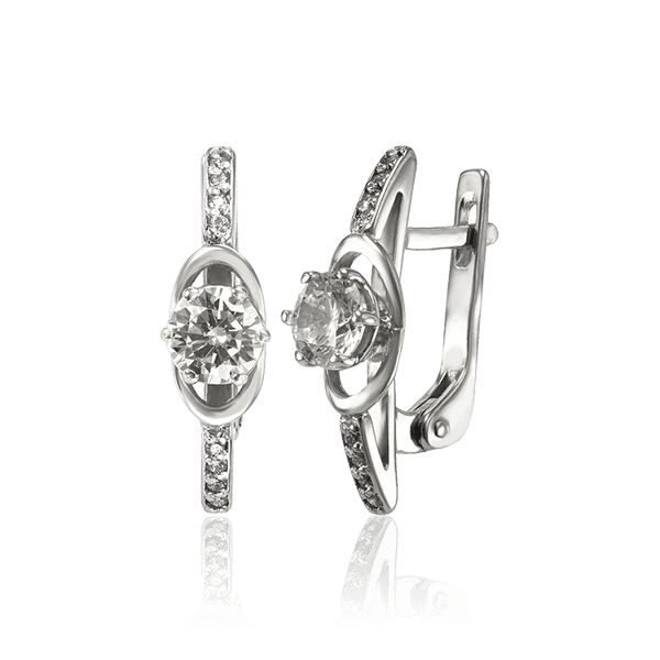 Серебряные серьги повседневные с фианитами 034866 детальное изображение ювелирного изделия Серебряные серьги Серебряные серьги повседневные с фианитами 034866 детальное изображение ювелирного изделия Серебряные серьги