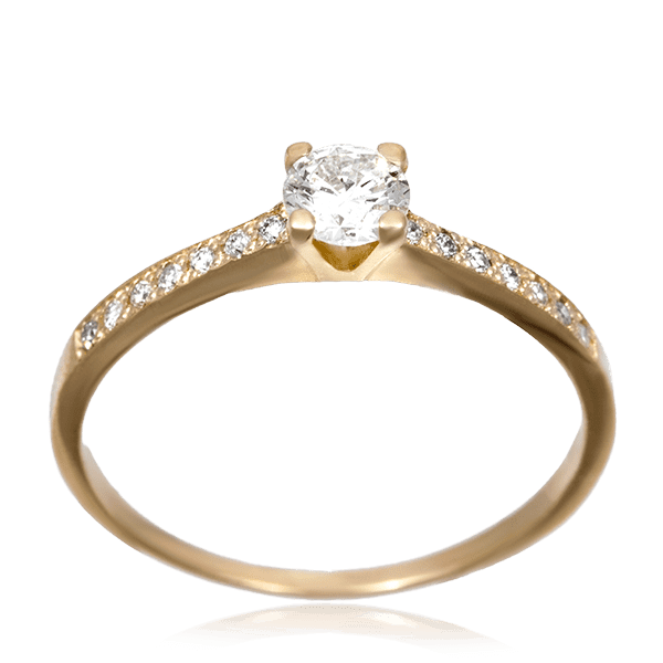 Золоте кільце з діамантами R0578 детальне зображення ювелірного виробу