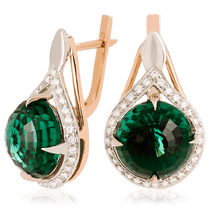 обзорное фото Золотые серьги с кварцем 023493 Золотые серьги с кварцем обзорное фото Золотые серьги с кварцем 023493  Золотые серьги с кварцем